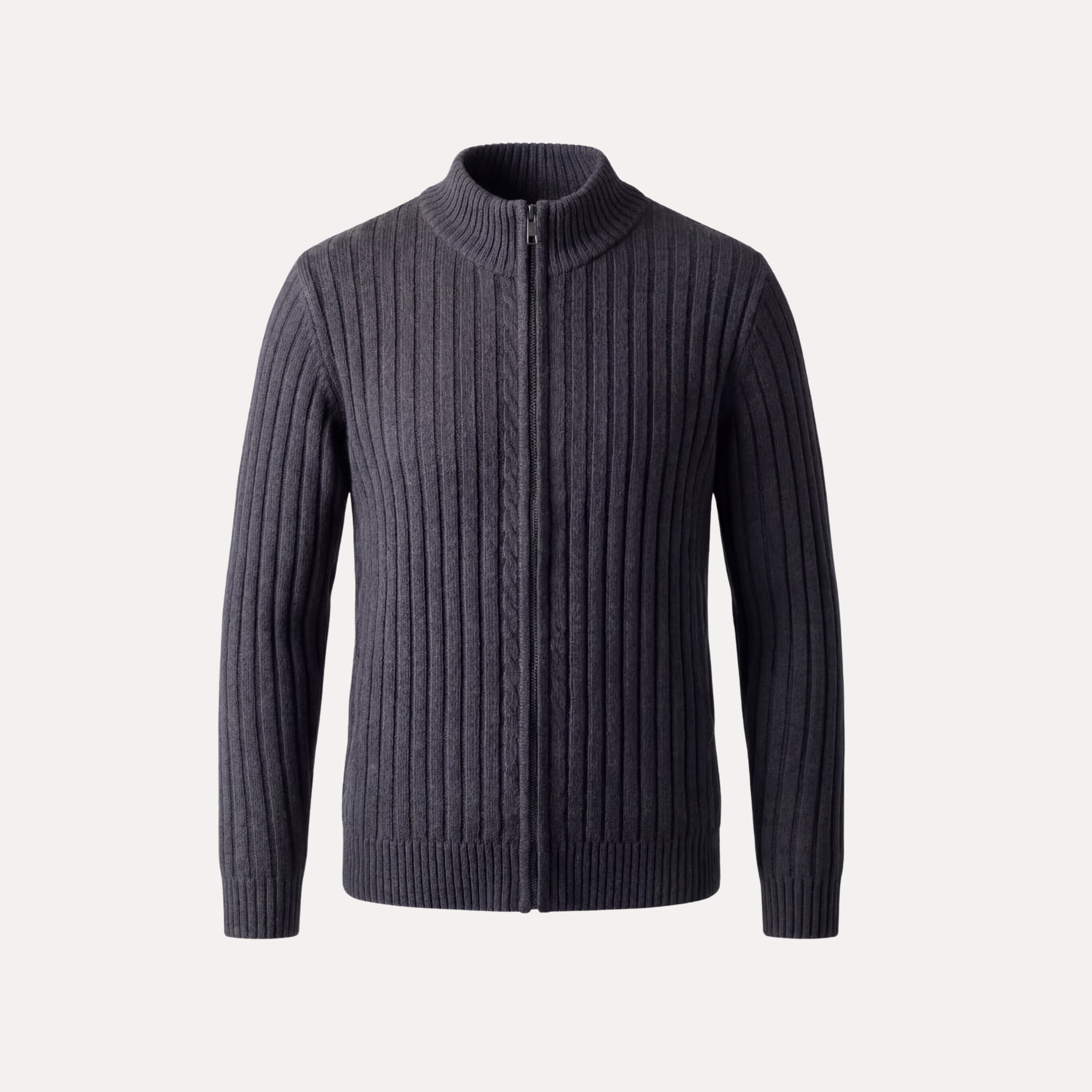 Cable Rib Zip Sweater