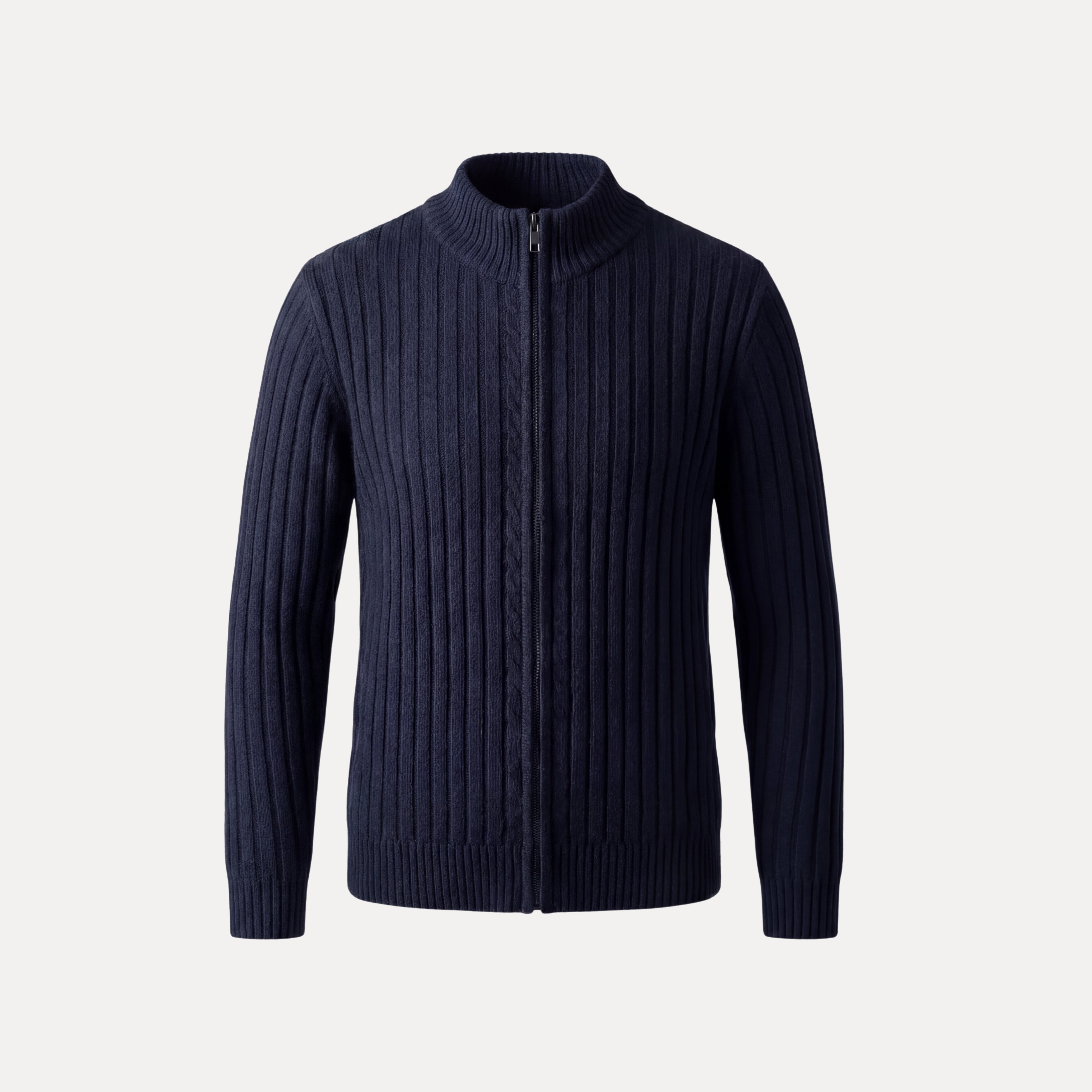 Cable Rib Zip Sweater