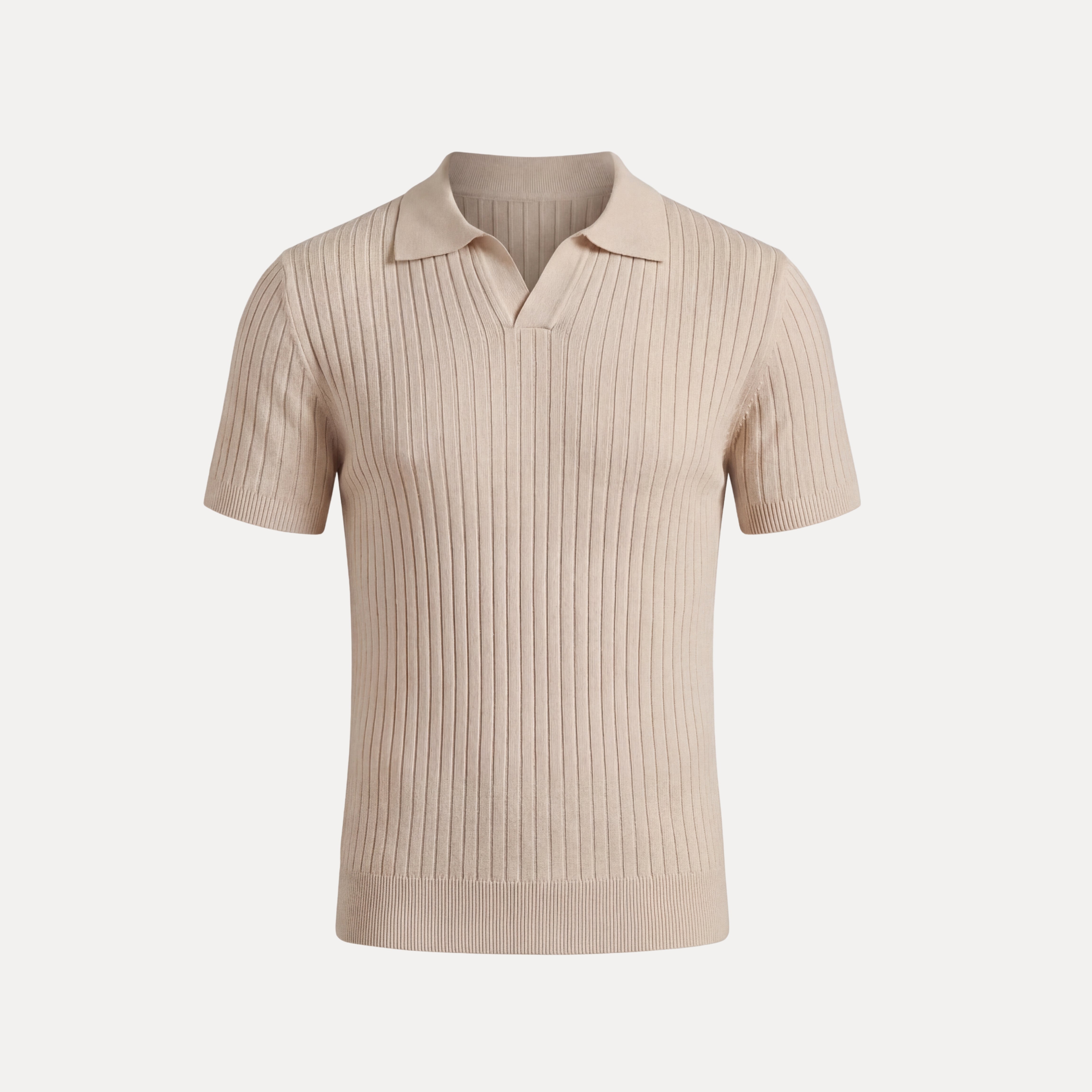 Ribbed Knit Polo