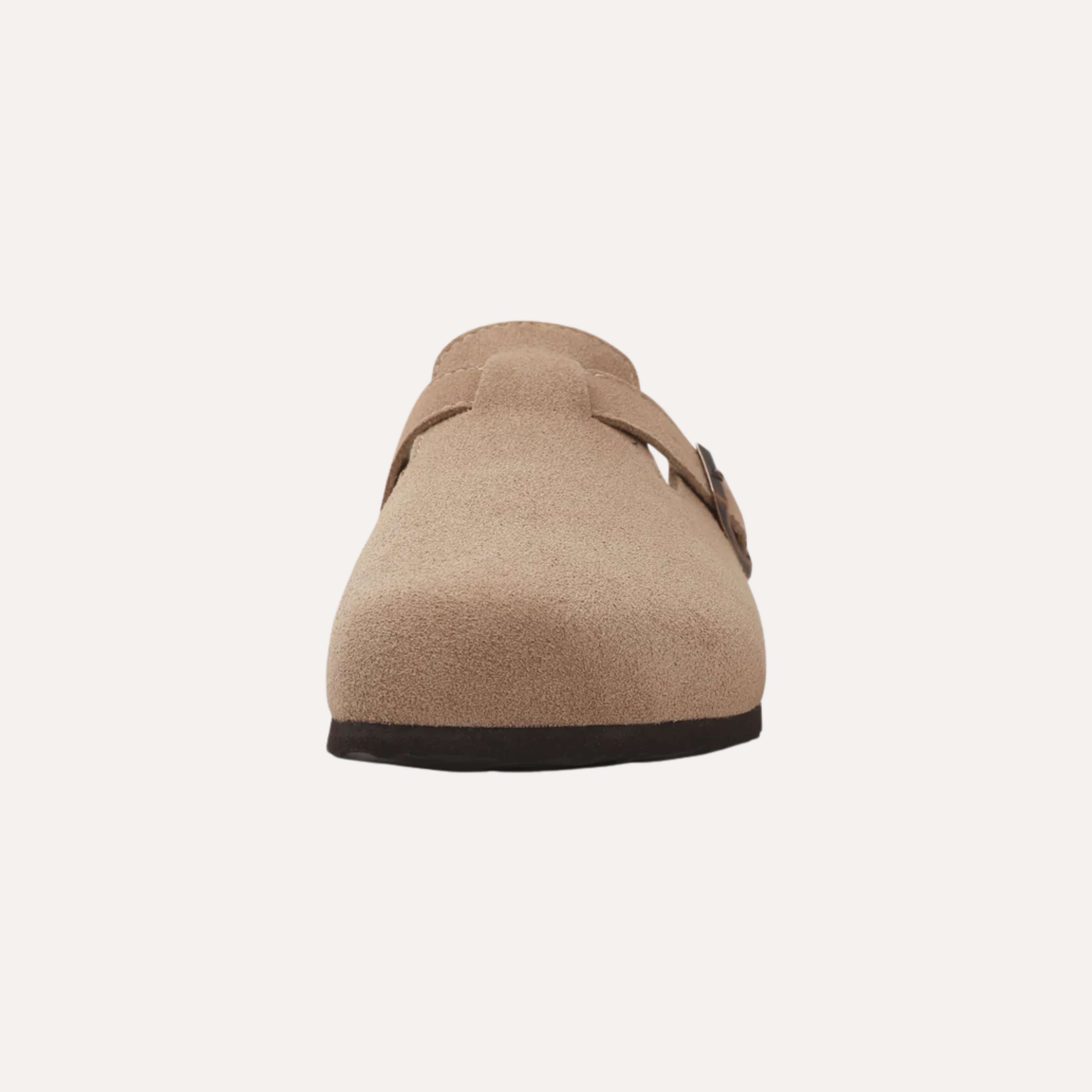 Suede Buckle Clogs